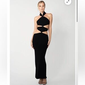 REVOLVE SAU LEE Black Backless Dress with cutouts